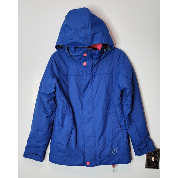 Burton Other - Burton Girls Lynx JK Ski Snowboard Jacket Royal Blue Plaid Lined Size L 14-16